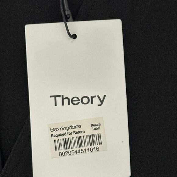 NWT Theory Black Long-Sleeve Wrap V-neck Blouse Top (L) - Picture 12 of 14